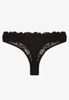 Czarne Koronkowe Majtki Stringi z Bawełny Venalora