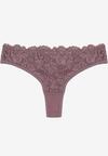 Fioletowe Koronkowe Majtki Stringi z Bawełny Venalora