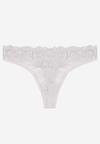 Jasnoszare Koronkowe Majtki Stringi z Bawełny Venalora