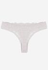 Jasnoszare Koronkowe Majtki Stringi z Bawełny Venalora