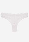 Białe Koronkowe Majtki Stringi z Bawełny Venalora