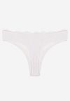 Białe Koronkowe Majtki Stringi z Bawełny Venalora