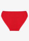 Czerwone Bawełniane Majtki Typu Figi z Koronką i Kokardą Zeteria