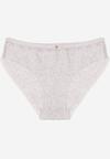 Jasnoszare Bawełniane Majtki Typu Figi z Koronką i Kokardą Zeteria