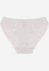 Jasnoszare Bawełniane Majtki Typu Figi z Koronką i Kokardą Zeteria