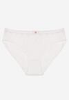 Białe Bawełniane Majtki Typu Figi z Koronką i Kokardą Zeteria