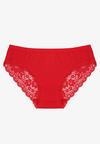 Czerwone Majtki Figi Zdobione Koronką Venissella