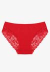 Czerwone Majtki Figi Zdobione Koronką Venissella