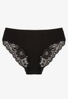 Czarne Majtki Figi Zdobione Koronką Venissella