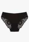 Czarne Majtki Figi Zdobione Koronką Venissella