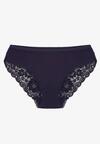 Granatowe Majtki Figi Zdobione Koronką Venissella