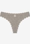 Szare Bawełniane Majtki Stringi z Prążkowanej Tkaniny Eziane