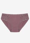 Fioletowe Gładkie Majtki Figi z Bawełny Venessila