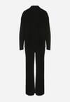 Czarny Sweterkowy Komplet Sweter z Półgolfem i Szerokie Spodnie Alatusa