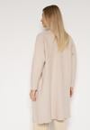 Beżowy Klasyczny Niezapinany Kardigan Elitusa