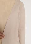 Beżowy Klasyczny Niezapinany Kardigan Elitusa