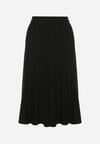Czarna Rozkloszowana Plisowana Spódnica Dzianinowa Tussana