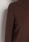 Brązowy Sweter z Golfem i Dodatkiem Kaszmiru Rorizia