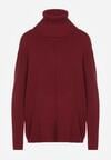 Bordowy Sweter z Golfem i Dodatkiem Kaszmiru Rorizia