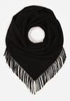 Czarny Trójkątny Szalik z Wiskozy i Bawełny z Frędzlami Vetirala