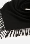 Czarny Trójkątny Szalik z Wiskozy i Bawełny z Frędzlami Vetirala