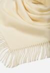 Jasnobeżowy Trójkątny Szalik z Wiskozy i Bawełny z Frędzlami Vetirala