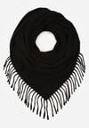 Czarny Gładki Szalik z Frędzlami Vetiela