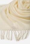 Jasnobeżowy Gładki Szalik z Frędzlami Vetiela