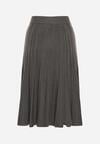 Ciemnoszara Rozkloszowana Plisowana Spódnica Dzianinowa Tussana