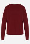 Bordowy Sweter z Wiskozą i Tłoczonymi Kwiatami Lanifera
