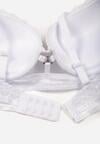 Biały Klasyczny Biustonosz Zdobiony Koronką i Aplikacją Metheis
