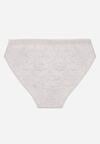 Jasnoszare Majtki Figi z Bawełną i Ozdobnymi Napisami Phioreia