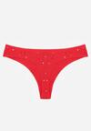 Czerwone Majtki Stringi z Bawełną w Kwiaty Calylia