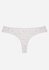 Jasnoszare Majtki Stringi z Bawełną w Kwiaty Calylia