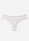 Jasnoszare Majtki Stringi z Subtelną Koronką z Bawełną Adriedah