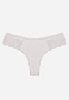 Białe Majtki Stringi z Subtelną Koronką z Bawełną Adriedah