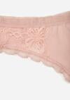 Jasnoróżowe Majtki Stringi z Subtelną Koronką z Bawełną Adriedah