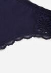 Granatowe Majtki Stringi z Subtelną Koronką z Bawełną Adriedah