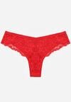 Czerwone Majtki Typu Stringi z Koronką Nedareanes