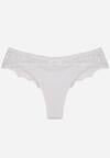 Białe Majtki Typu Stringi z Koronką Nedareanes
