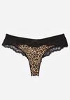 Panterkowe Majtki Typu Stringi z Koronką Nedareanes