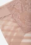 Różowe Majtki Figi z Wysokim Stanem Zdobione Koronką i Siateczką Helieth