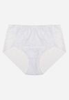 Białe Majtki Figi z Wysokim Stanem Zdobione Koronką i Siateczką Helieth