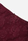 Bordowe Majtki Figi z Wysokim Stanem Zdobione Koronką i Siateczką Helieth