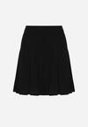 Czarna Plisowana Spódnica z Wiskozą z Wysokim Stanem Nesadoe