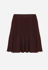 Brązowa Plisowana Spódnica z Wiskozą z Wysokim Stanem Nesadoe