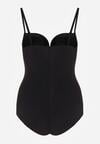 Czarne Bieliźniane Body Modelujące z Wyciętym Dekoltem Theloria