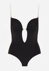 Czarne Bieliźniane Body z Odkrytymi Plecami i Wyciętym Dekoltem Terise