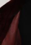 Bordowy Płaszcz Futerko o Kroju Oversize z Kieszeniami z Klapami Namys