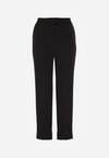 Czarne Proste Spodnie Garniturowe VICES z Wysokim Stanem Zellryna